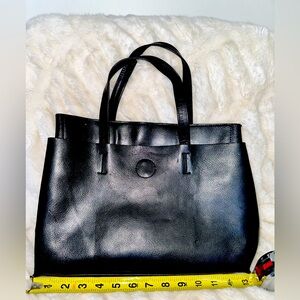Black Leather Tote Bag